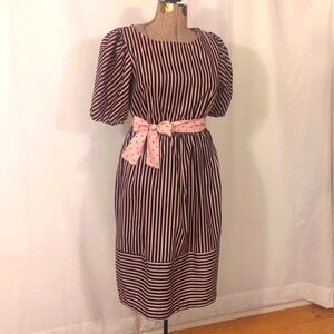 Vintage Black and Pink striped party dress
